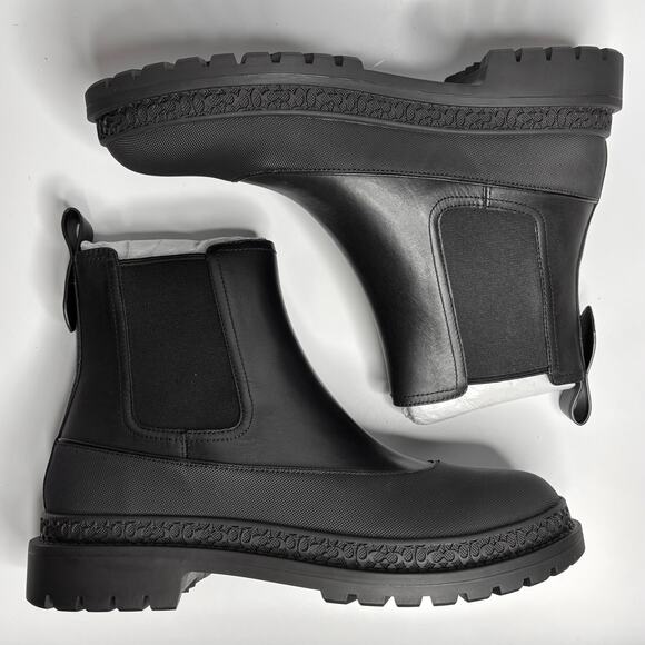 Coach Men's Carver Lug Sole Chelsea Boots in Black - Picture 8 of 10